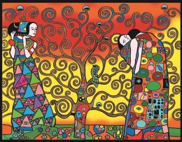 Kolorowanka, malowanka welwetowa Klimt Trzy Okresy Życia Ludzkiego