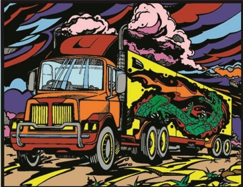 Kolorowanka, malowanka Welwetowa 47x35 Ciężarówka