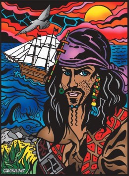 Kolorowanka, malowanka Welwetowa 47x35 Pirat