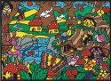 Kolorowanka, malowanka Welwetowa 47x35 Wioska