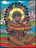 Kolorowanka, malowanka Welwetowa 47x35 Wódz Indian