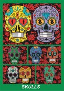 Pudełko COLORVELVET Czaszki, Kolorowanka, malowanka welwetowa
