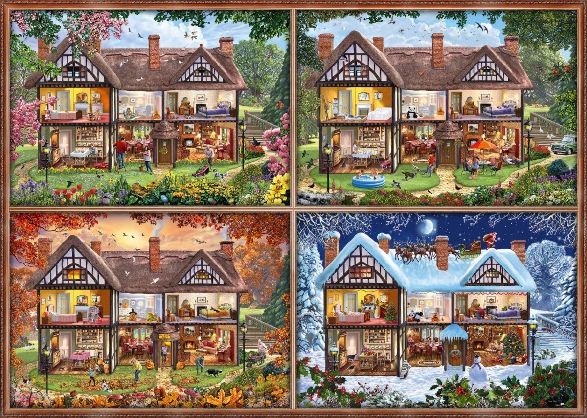 Puzzle 2000 elementów Dom na cztery pory roku