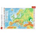 Puzzle 1000 elementów Mapa fizyczna Europy