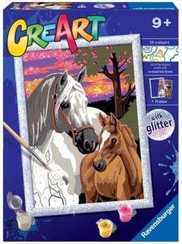 Malowanka CreArt dla dzieci Konie i zachód słońca