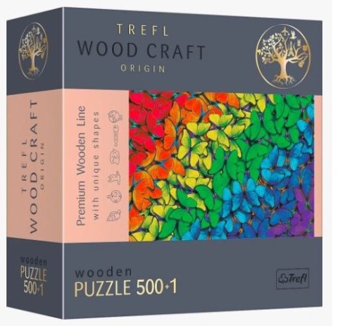 Gra puzzle drewniane 500 elementów Tęczowe motyle
