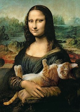 Puzzle 500 elementów Mona Lisa i kot Mruczek