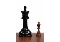 Mały zestaw do szachów i warcabów plenerowych / ogrodowych (król 20 cm) - figury + pionki do warcabów + szachownica