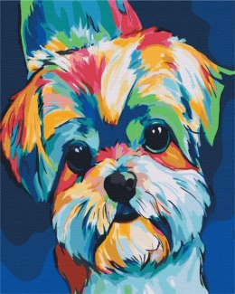 Obraz Paint it! Malowanie po numerach - Kolorowy pies