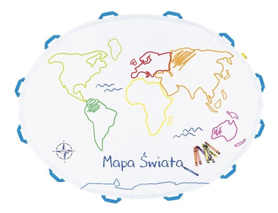 Kreatywna Mata Edukacyjna Mapa Świata AKSON (do malowania)