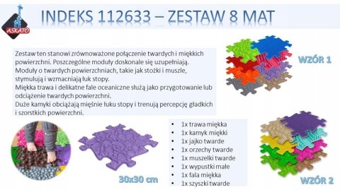 Maty ortopedyczne - mata podłogowa sensoryczna zestaw 8 sztuk