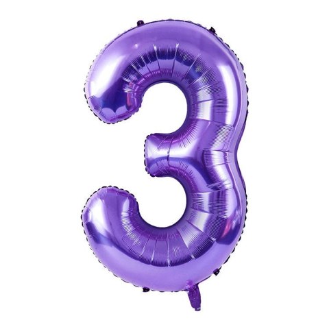 Balon foliowy CYFRA FIOLETOWA 40" 85 cm - cyfra 6