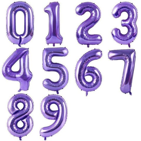 Balon foliowy CYFRA FIOLETOWA 40" 85 cm - cyfra 8