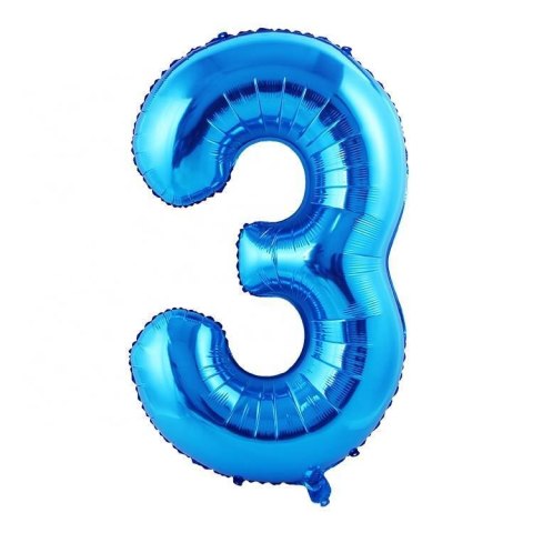 Balon foliowy CYFRA NIEBIESKA 40" 85 cm - cyfra 5
