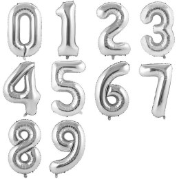 Balon foliowy CYFRA SREBRNA 40