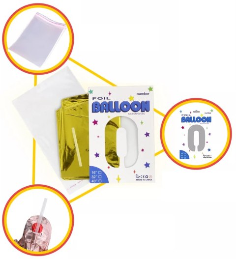 Balon foliowy CYFRA RÓŻOWA 32" 67 cm (na hel) - cyfra 7