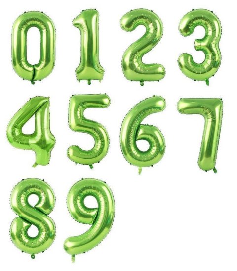 Balon foliowy CYFRA ZIELONA 40" 85 cm - cyfra 1