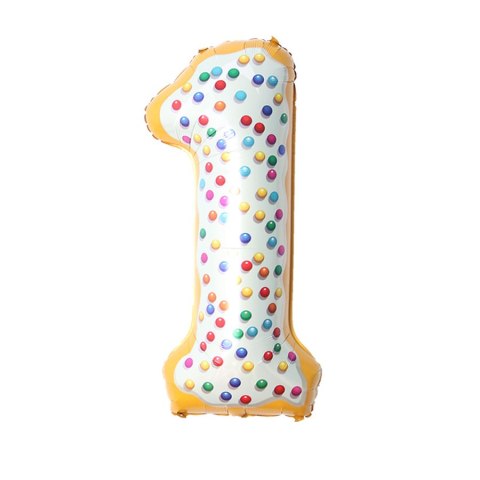 Balon foliowy CYFRA ciasteczko donut 40" 85 cm - cyfra 2