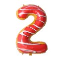 Balon foliowy CYFRA ciasteczko donut 40" 85 cm - cyfra 7
