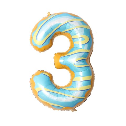 Balon foliowy CYFRA ciasteczko donut 40" 85 cm - cyfra 7