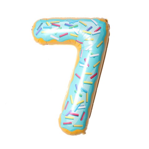 Balon foliowy CYFRA ciasteczko donut 40" 85 cm - cyfra 9