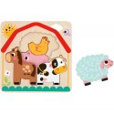 Tooky Toy Drewniane Puzzle Wielowarstwowe Tablica Zwierzątka na Farmie 7 el. Tooky Toy Drewniane Puzzle Wielowarstwowe Tablica Zwierzątka na Farmie 7 el.