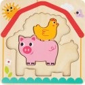 Tooky Toy Drewniane Puzzle Wielowarstwowe Tablica Zwierzątka na Farmie 7 el. Tooky Toy Drewniane Puzzle Wielowarstwowe Tablica Zwierzątka na Farmie 7 el.