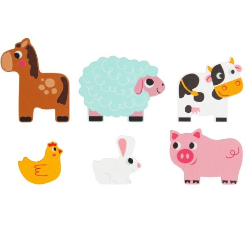 Tooky Toy Drewniane Puzzle Wielowarstwowe Tablica Zwierzątka na Farmie 7 el. Tooky Toy Drewniane Puzzle Wielowarstwowe Tablica Zwierzątka na Farmie 7 el.