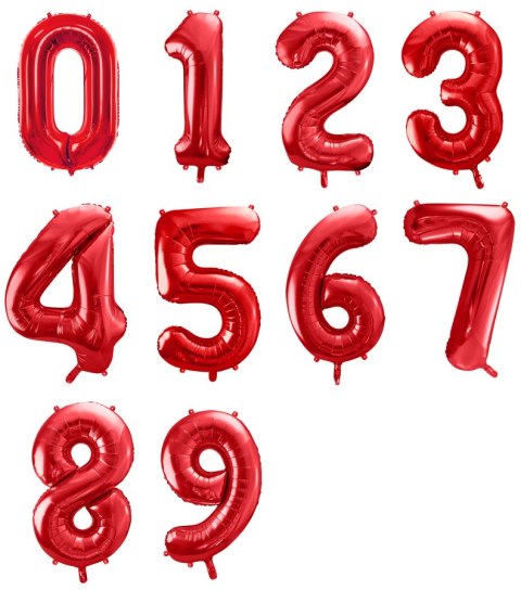 Balon foliowy CYFRA CZERWONA 86 cm - cyfra 3