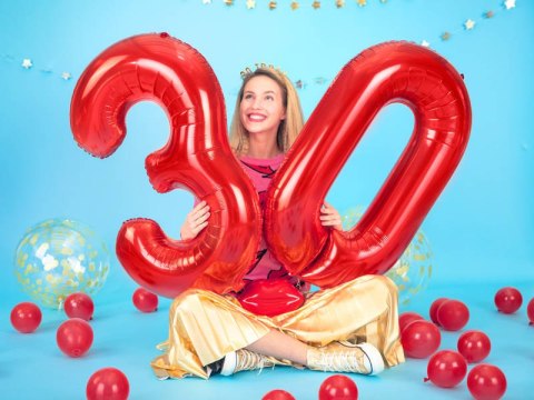 Balon foliowy CYFRA CZERWONA 86 cm - cyfra 3
