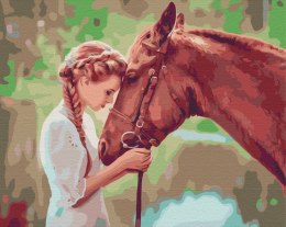 Obraz Malowanie po numerach - Dziewczyna z koniem