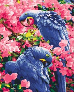 Obraz Malowanie po numerach - Ptaki w kwiatach