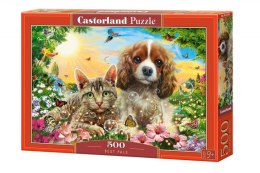 Puzzle 500 elementów Najlepsi przyjaciele kot i pies