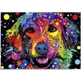 Diamentowa mozaika - Pies kolorowe wzory