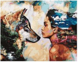 Obraz Malowanie po nu merach - Kobieta i wilk