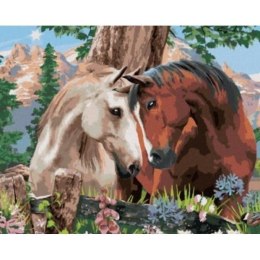 Obraz Malowanie po numerach - Konie pod drzewem