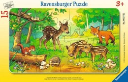 Puzzle 15 elementów Leśne zwierzęta