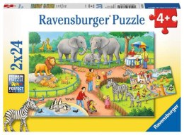 Puzzle 2x24 elementy Dzień w zoo
