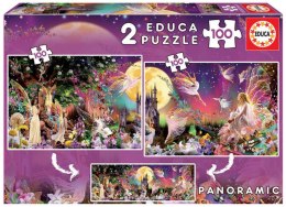 Puzzle 2 x 100 elementów Bajkowa kraina (panorama)