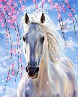 Diamentowa mozaika - Koń biały