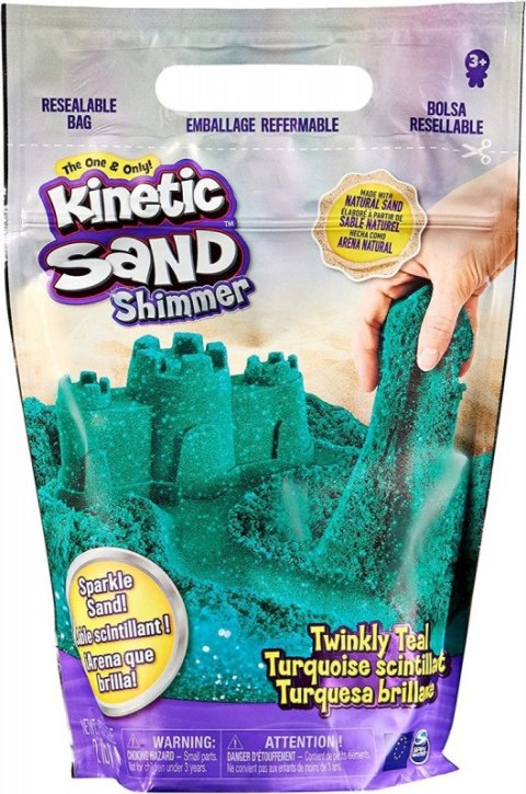 Piasek kinetyczny Kinetic Sand turkusowy z brokatem