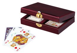 Karty Lux w szkatułce drewnianej, gra dla seniora, prezent dla seniora, Piatnik