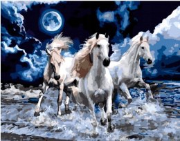 Diamentowa mozaika - 3 białe konie