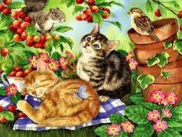 Diamentowa mozaika - Koty w sadzie