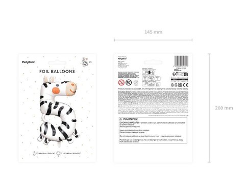 Balon foliowy CYFRA 5 ZEBRA 68 x 98 cm