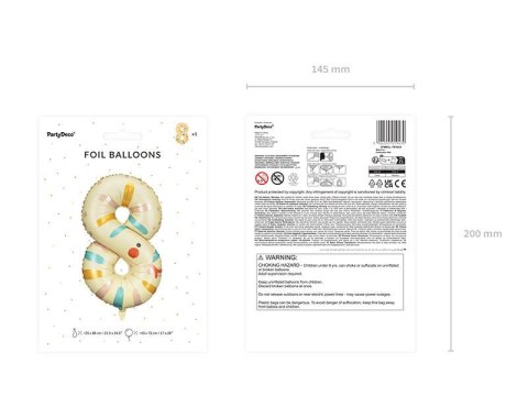 Balon foliowy CYFRA 8 WĄŻ 55 x 88 cm
