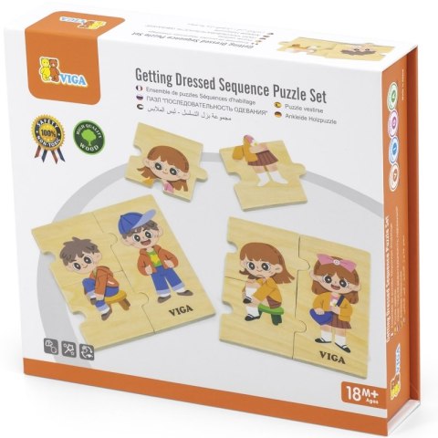 VIGA Drewniana Układanka Edukacyjna Dzieci Ubieranie Puzzle VIGA Drewniana Układanka Edukacyjna Dzieci Ubieranie Puzzle