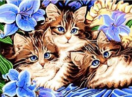 Diamentowa mozaika - Trzy kotki