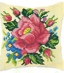Zestaw do haftu krzyżykowego poduszka - Róża