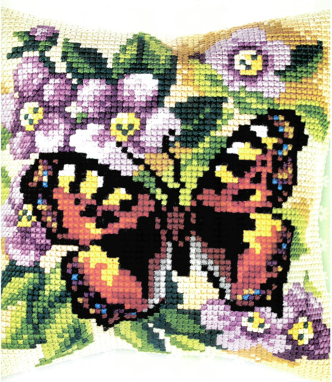 Zestaw do haftu krzyżykowego poduszka - Motyl